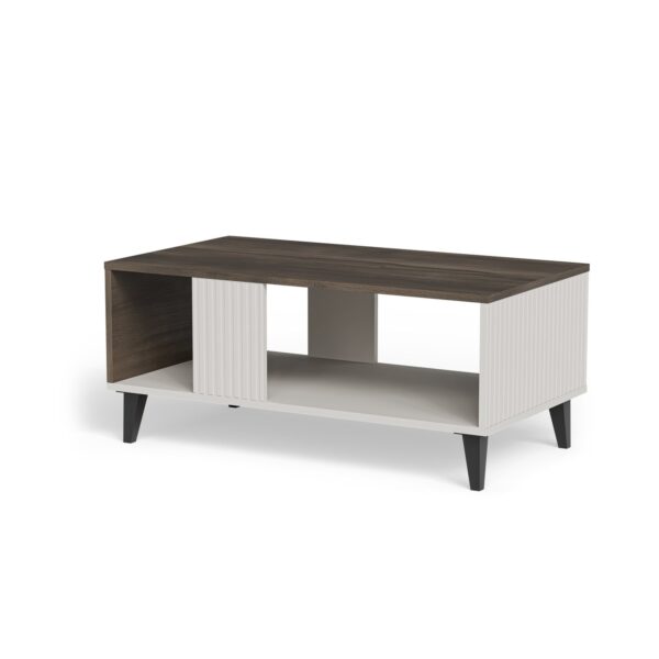 Tavolino Random 2 LAW-1 in finitura cashmere, noce e nero – 92x50x40 cm