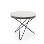 Tavolino Leila 2 effetto marmo bianco e nero – Ø60x55 cm