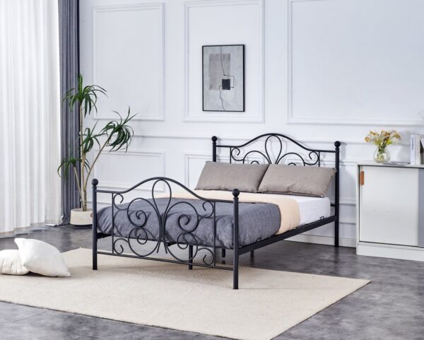 Letto Panama in metallo nero – 140×200 cm