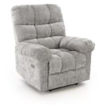 Amore – Poltrona relax elettrica in tessuto grigio chiaro