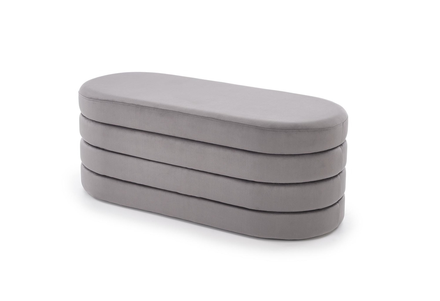 product-5828 Panca CALPI in velluto grigio con contenitore – 110x46x42 cm - immagine 1