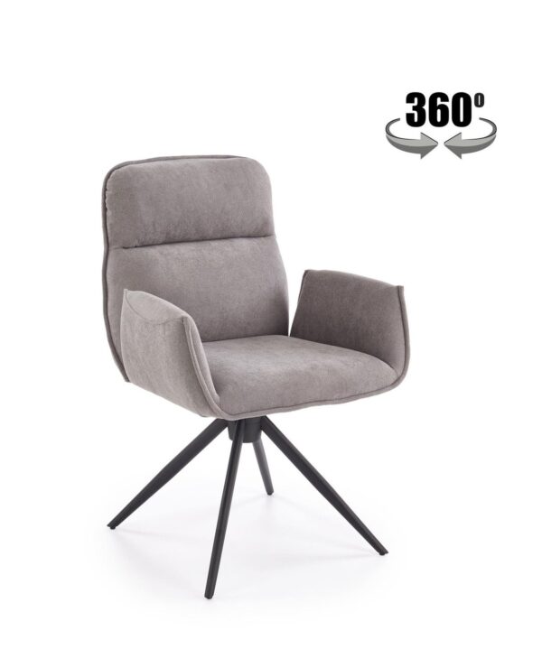 Sedia K574 girevole in tessuto grigio chiaro – 60x60x88 cm