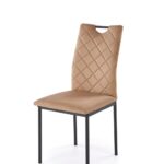 Sedia K577 in velluto beige con struttura nera