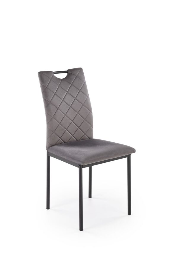 Sedia K577 in velluto grigio – 43x53x93 cm