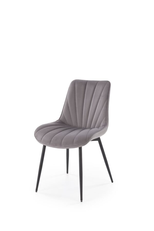 Sedia K589 in velluto grigio chiaro – 50x63x87 cm