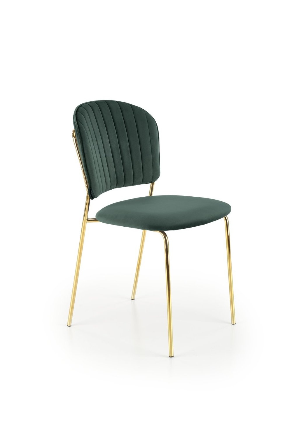 product-6016 K499 sedia in velluto verde scuro BLUVEL 78 con struttura metallica dorata - immagine 1