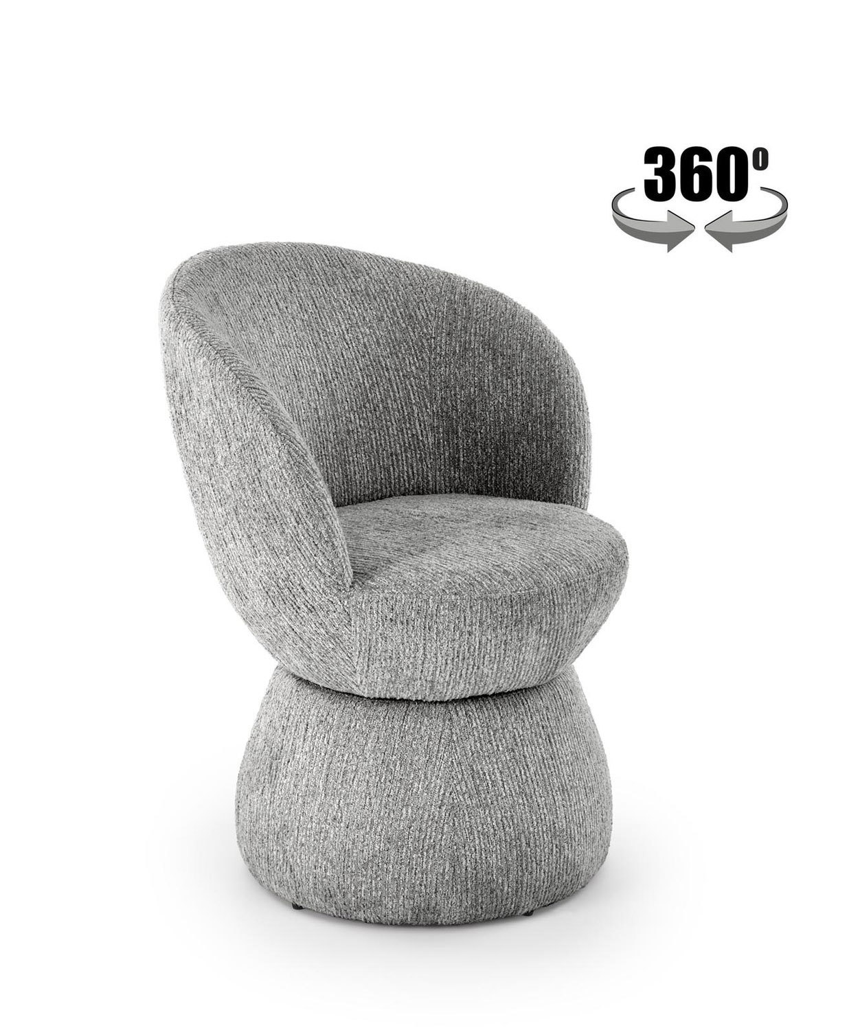 product-6022 Sedia K581 girevole in tessuto color grigio – 63x62x82 cm - immagine 1