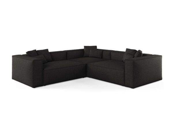 Divano angolare Aveiro 5 posti in chenille - 268x86x268