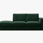 Divano Pola 2 posti con pouf in velluto – 259x103x88 cm