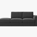 Divano Pola 2 posti con pouf in tessuto strutturato – 259x103x88 cm