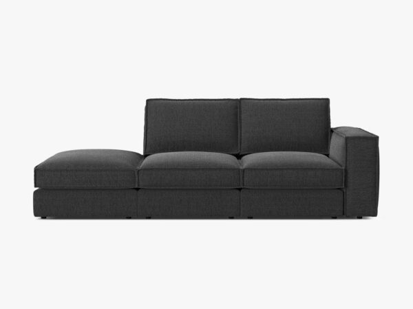 Divano Pola 2 posti con pouf in tessuto strutturato – 259x103x88 cm
