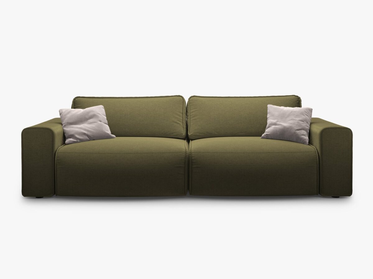 Divano letto Victor 3 posti con contenitore in tessuto strutturato – L246cm - immagine 2