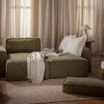 Divano letto Victor 3 posti con contenitore in tessuto strutturato – L246cm