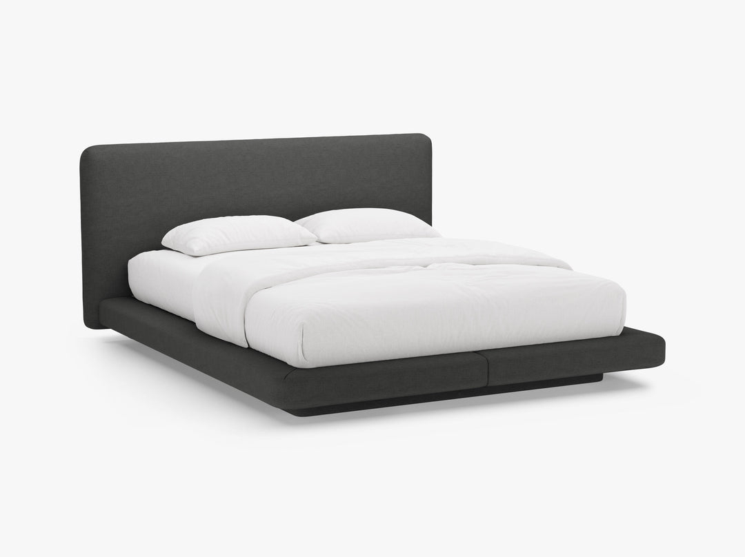 Micadoni-MIC_B200_138_F1_LINEA7 Letto imbottito Linea in tessuto strutturato Moly - 200x200 cm - immagine 1