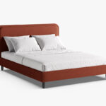 Letto imbottito Aveline in tessuto strutturato Wind - 160x200 cm