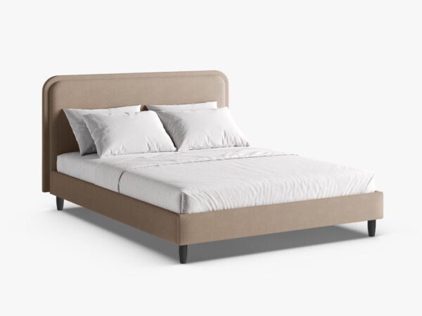 Letto imbottito Aveline in tessuto strutturato Wind - 180x200 cm