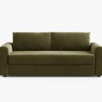 Divano letto David 3 posti con materasso in velluto – L194 cm