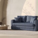 Divano letto Lido 2 posti in tessuto strutturato Baltimore – L158 cm