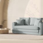Divano letto Lido 2 posti in tessuto strutturato Solid – L158 cm