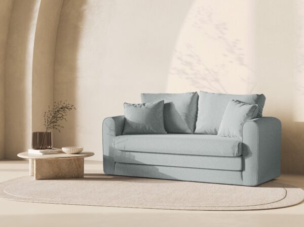 Divano letto Lido 2 posti in tessuto strutturato Solid – L158 cm