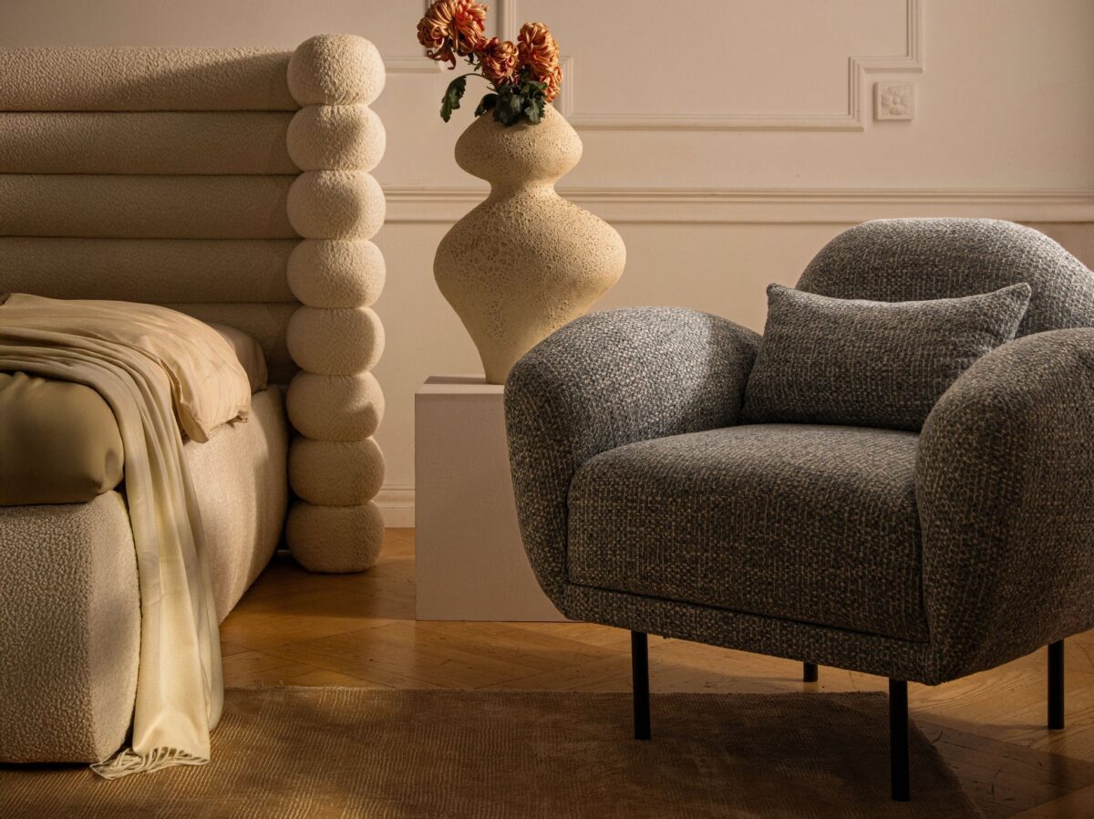 Poltrona Poppy in tessuto chenille – 72x90x82 cm - immagine 2