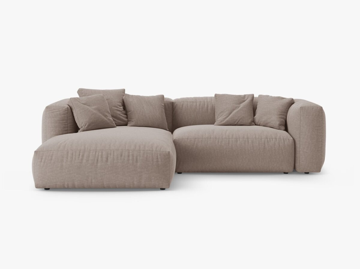 Divano angolare Martina con funzione letto in tessuto strutturato – L280 cm - immagine 6