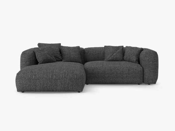 Divano angolare Martina con funzione letto in Bouclé Monet – L280 cm