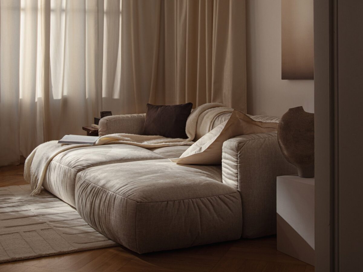 Divano angolare Martina con funzione letto in velluto – L280 cm - immagine 8