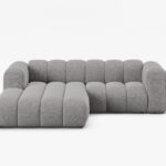 Divano Lupine con chaise longue in tessuto chenille – L230 cm