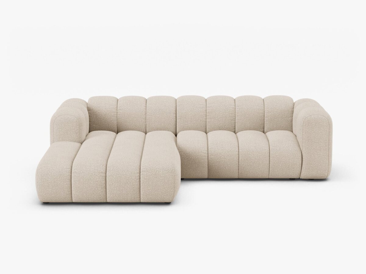 Divano angolare Lupine con chaise longue in tessuto bouclé – L260 cm - immagine 5