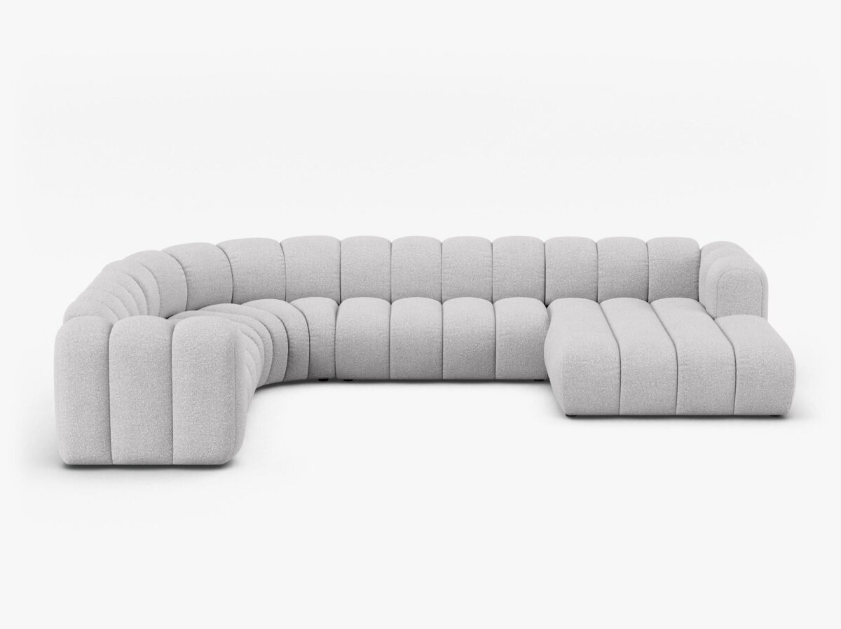 Divano modulare panoramico Lupine in tessuto bouclé – L370 cm - immagine 5