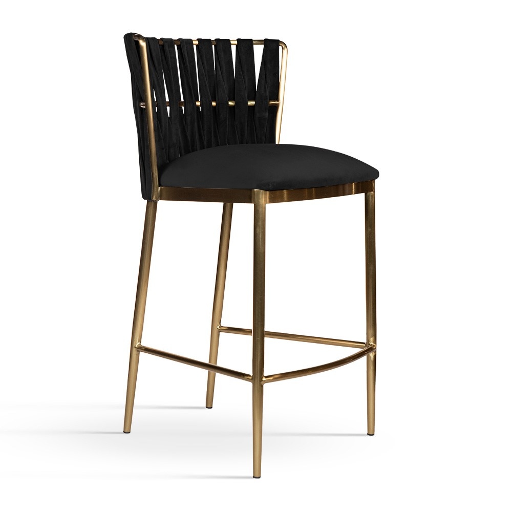 hordh6xxbckbcgi_1 Sgabello da bar Hordia 60 nero/oro spazzolato – 53x53x99 cm - immagine 1
