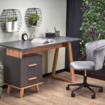 Scrivania Sergio antracite / rovere wotan – 134×60 cm