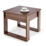 Tavolino da caffè quadrato Nea noce scuro – 60×60 cm