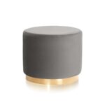 Pouf girevole SISI in velluto grigio – 82x78x76 cm