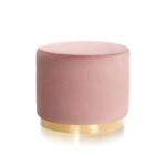 Pouf girevole SISI in velluto rosa chiaro – 82x78x76 cm