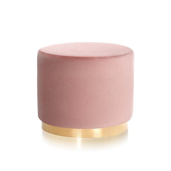Pouf girevole SISI in velluto rosa chiaro – 82x78x76 cm
