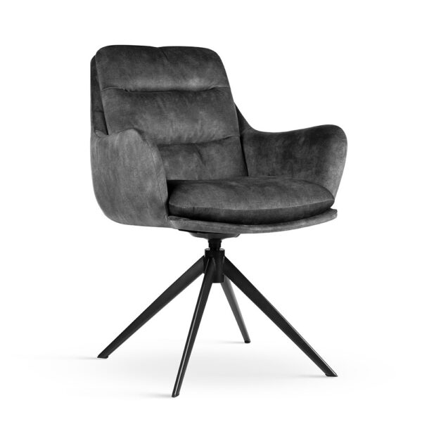 Sedia girevole Soluna grigio scuro/nero – 62x64x86 cm