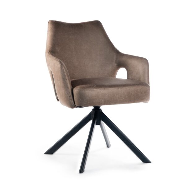 Sedia girevole Vesper marrone/nero – 58x62x84 cm