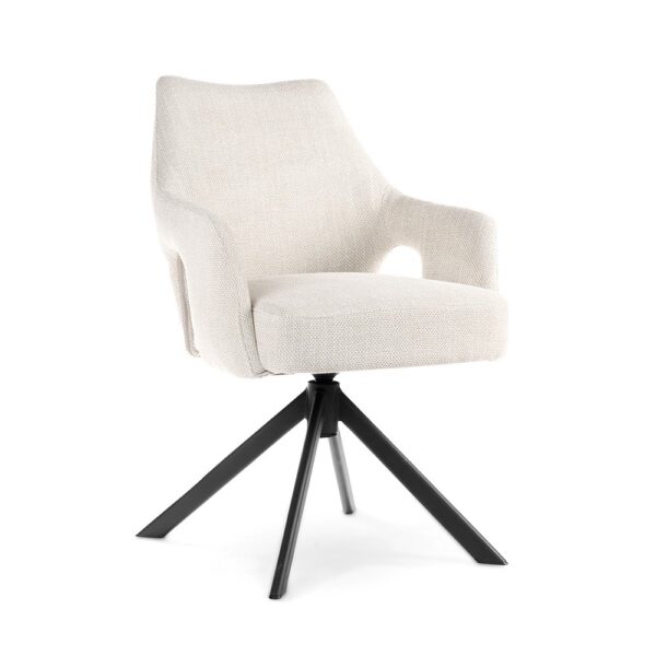 Sedia girevole Vesper beige/nero – 58x62x84 cm