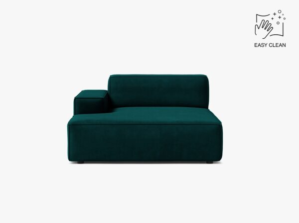 Modulo chaise longue Jodie con bracciolo in velluto Venus – L162 cm