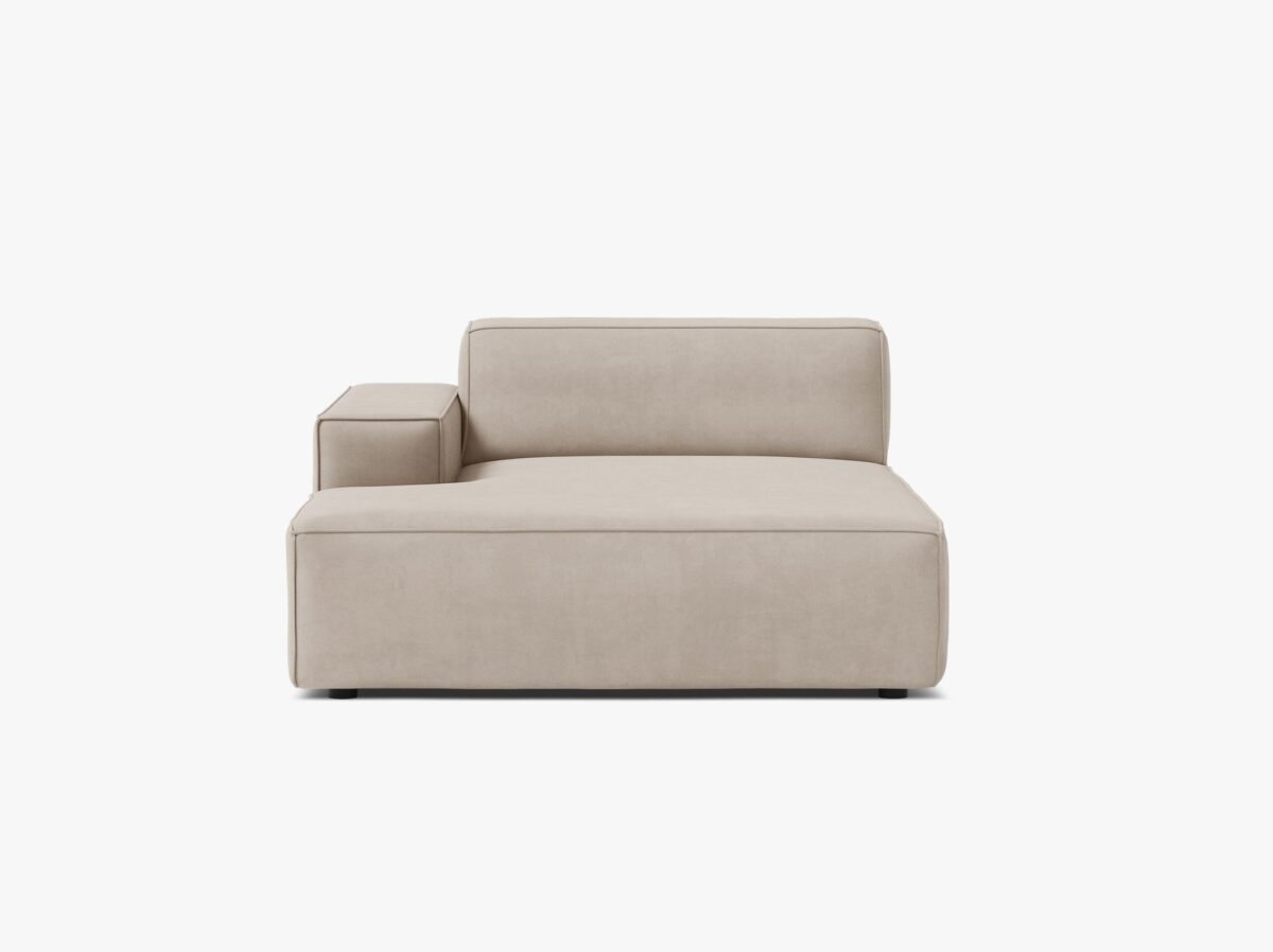 Modulo chaise longue Jodie con bracciolo in velluto – L162 cm - immagine 3