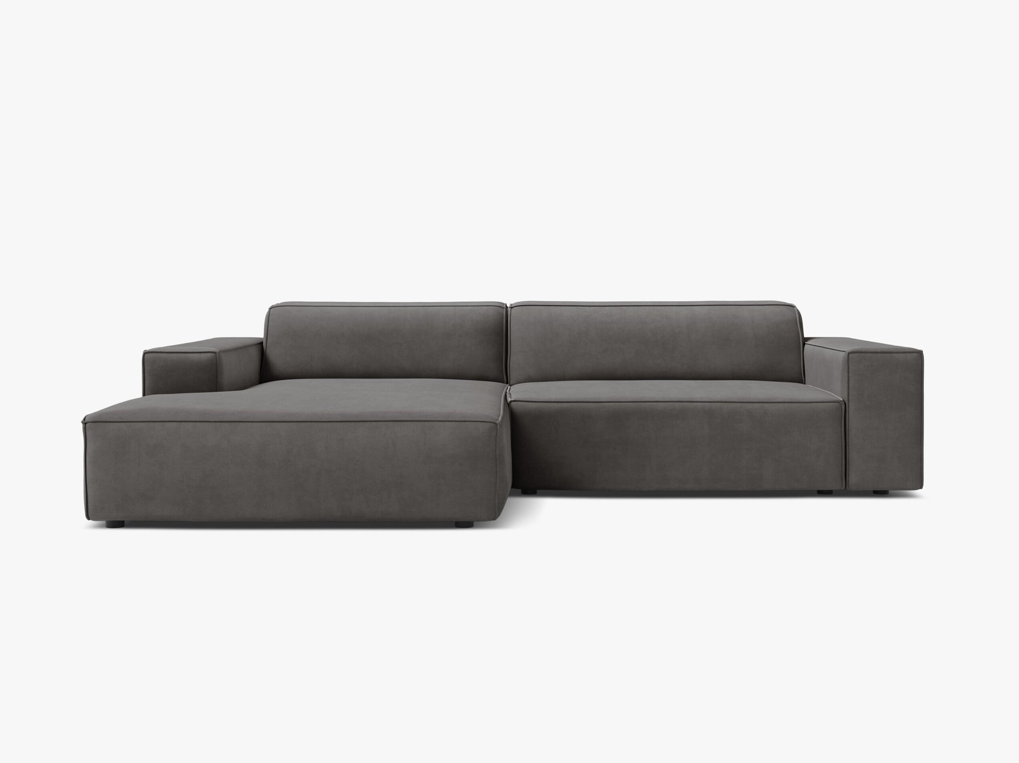 Micadoni-MIC_LC_M_51_F1_JODIE5-1 Divano angolare modulare Jodie in velluto – L224 cm - immagine 1