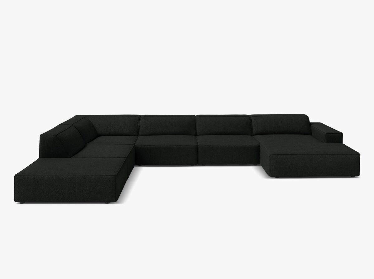Divano panoramico modulare Jodie 7 posti in bouclé – L361 cm - immagine 4