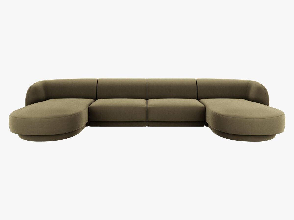Divano angolare modulare Miley 5 posti in velluto – L330 cm - immagine 4