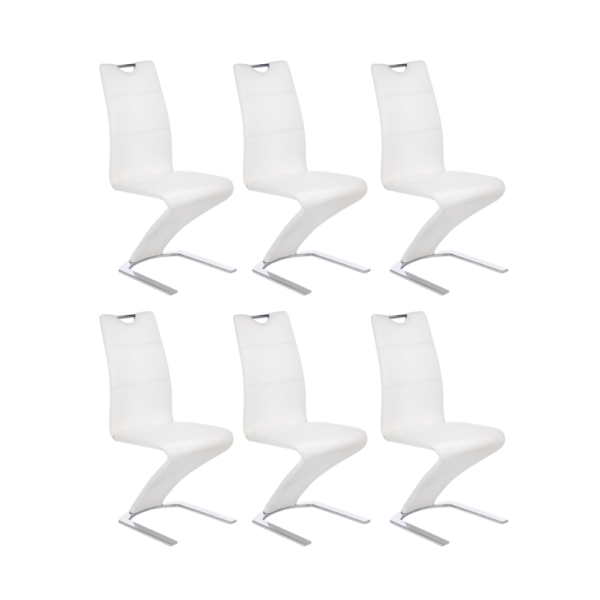 Set di 6 sedie K188 in ecopelle bianca