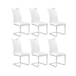 Set di 6 sedie K224 in ecopelle bianca