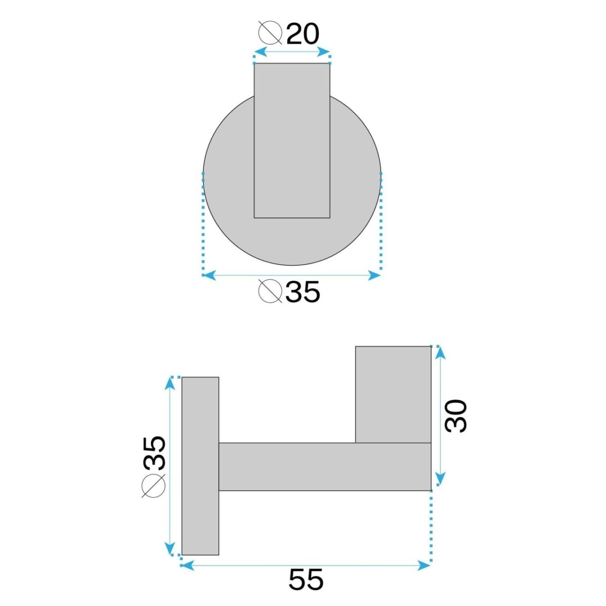 Gancio bagno ORI 39104 in titanio – 3,5x5,5x4,5 cm - immagine 7