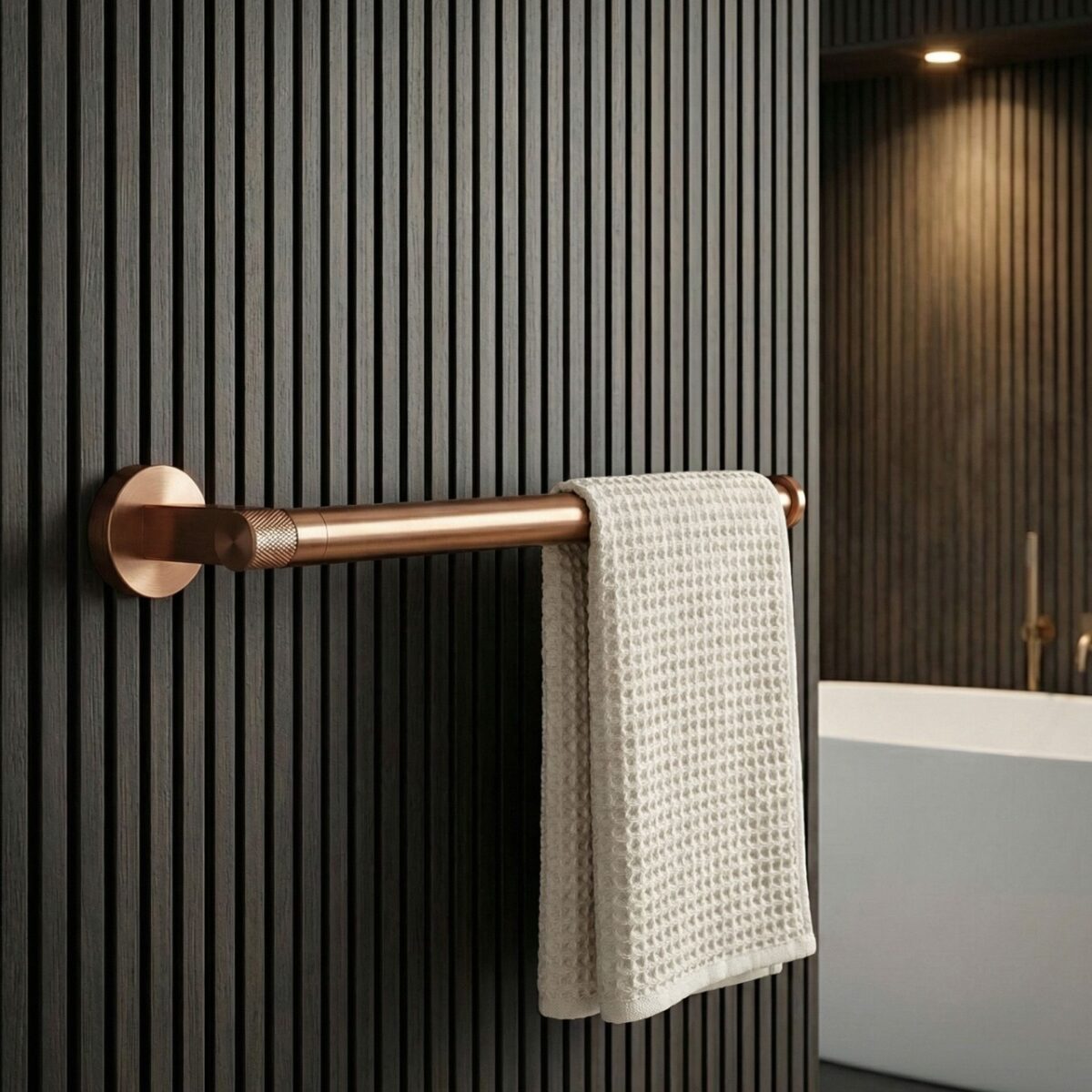 Porta asciugamani da parete ORI 39106 in rame spazzolato – 28x8x3,5 cm - immagine 2