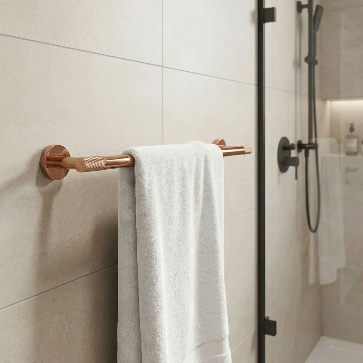 Porta asciugamani da parete Modern 6603 in rame – 60x8x5 cm - immagine 4
